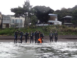 岩の海水浴場から!